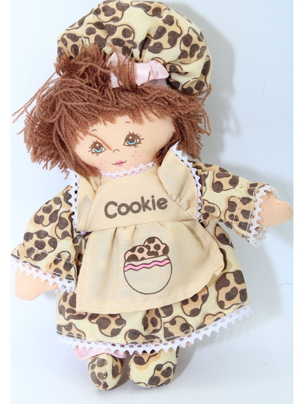 Vintage 1983 Applause DOLLY TREATS Cookie Doll 7" Yarn Hair Plush Rag Doll #7957